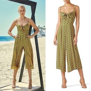 HANEY 70s Sweetheart Tie Front Sleeveless Leopard Print Wide Leg Crop Jumpsuit 4